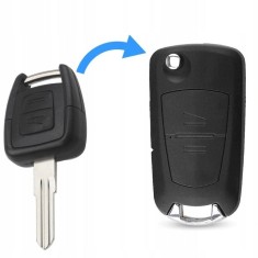 Carcasa cheie transformatoare Techstar, upgrade la cheie tip briceag (flip), 2 butoane, lama HU46, compatibila Opel Astra G, Vectra B, Zafira A, Corsa