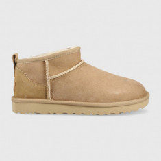 UGG cizme de zăpadă din piele întoarsă Classic Ultra Mini culoarea: maro 1116109.SAN