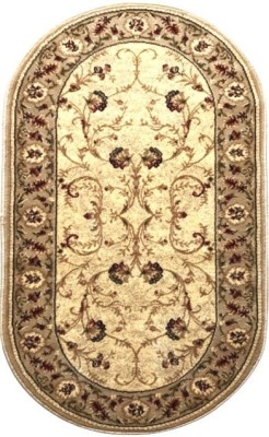 Covor Clasic, Lotos 523, Crem / Bej, Oval, Diverse Dimensiuni, 1800 gr/mp - 80x200 cm foto