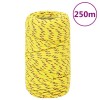 VidaXL Fr&acirc;nghie de barcă, galben, 2 mm, 250 m, polipropilenă