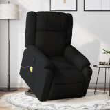VidaXL Fotoliu electric de masaj rabatabil cu ridicare, negru, textil