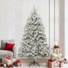 VidaXL Brad de Crăciun artificial Verde și alb 240 cm PVC și Metal 3395769