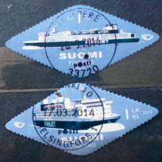 Finlanda 2014 vapoare, nave ,transport maritim serie 2v stampilata