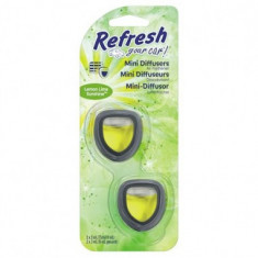 Odorizant auto Mini-difuzoare Refresh Your Car, Lemon Lime Sunshine , 2 x 3ml