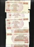 Zimbabwe 200000 200.000 dollars 2007 F-VF-XF pret pe bucata