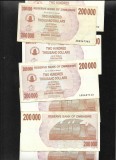 Zimbabwe 200000 200.000 dollars 2007 F-VF pret pe bucata