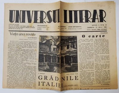 UNIVERSUL LITERAR , SAPTAMANAL , ANUL L , NR. 23 , SAMBATA , 31 MAI , 1941 foto