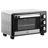 Cuptor Electric HOMCOM 16L Temperatura Reglabila, Accesorii Incluse, Argintiu Negru 44x32x28.1cm | Aosom RO