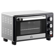 Cuptor Electric HOMCOM 16L Temperatura Reglabila, Accesorii Incluse, Argintiu Negru 44x32x28.1cm | Aosom RO