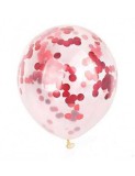 Set 5 Baloane Confetti Rosii 30 cm
