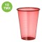 Pahare De Unică Folosință, Transparente, Set 10 Bucăți, Plastic, Capacitate 480ml, Culoare Roșu