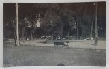 TOPOLOVENI - MUSCEL , PARCUL COOP. , CASA SANATATII , HORA si FANFARA TARANEASCA , FOTOGRAFIE FORMAT CARTE POSTALA , PERIOADA INTERBELICA
