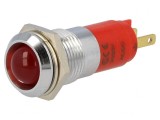 Lampă de control LED roșie 24-28V IP67 14.2mm