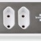 Prelungitor pentru perete colt Brennenstuhl Estilo 4 prize, 2 USB, 3.1 A, 2m Inox, Adeziv inclus, Argintiu-Alb