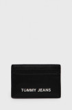 Cumpara ieftin Tommy Jeans Portofel pentru carduri femei, culoarea negru