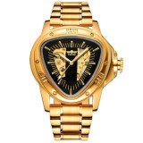 Cumpara ieftin Ceas barbatesc Winner CS1741, automatic, otel inoxidabil, auriu, cadran negru