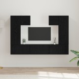 vidaXL Set comodă TV cu raft 7 pcs Stejar negru 180 x 30 x 120 cm