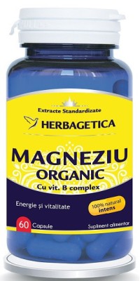 Magneziu organic b-complex 60cps Herbagetica foto