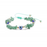 Bratara cristale chips Evil Eye - Aventurin verde - Noroc si protectie