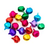 Clopotei metalici colorati rotunzi pentru activitati crafts,12 mm,18 bucati set