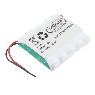 Acumulator R3, 6V, 700mAh, Ni-MH, CELLEVIA BATTERIES, ACCU-PAK5AAA/V, T113442 foto