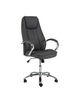 Scaun directorial SL Q036, Piele ecologica, Cadru Metalic, Inaltime ajustabila, 100 kg, Gri foto