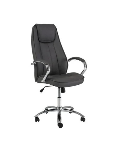 Scaun directorial SL Q036, Piele ecologica, Cadru Metalic, Inaltime ajustabila, 100 kg, Gri