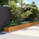 VidaXL Strat &icirc;nălțat de grădină, 580x50x36 cm, oțel corten
