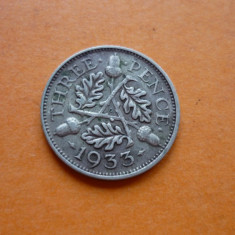 3 PENCE 1933 ARGINT *****