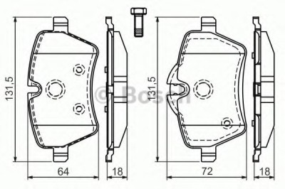 Set placute frana,frana disc MINI MINI Cabriolet (R52) (2004 - 2007) BOSCH 0 986 494 168 foto