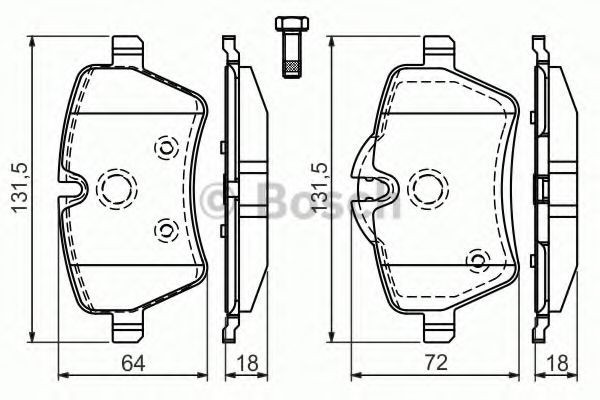 Set placute frana,frana disc MINI MINI Cabriolet (R52) (2004 - 2007) BOSCH 0 986 494 168