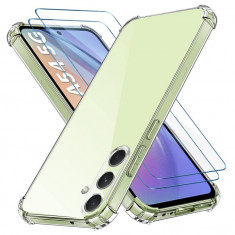 Set Husa Samsung Galaxy A54 5G Anti-Shock si Folie Ecran, Silicon, Transparent