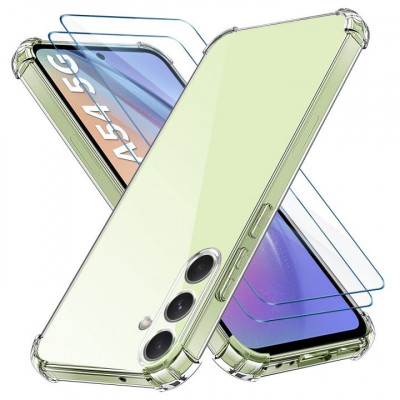 Set Husa Samsung Galaxy A54 5G Anti-Shock si Folie Ecran, Silicon, Transparent foto