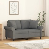 vidaXL Perne decorative, 2 buc., gri &icirc;nchis, 40x40 cm, textil