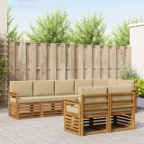 vidaXL Seturi de canapele 8 pcs Natural și Bej Lemn Solid de Acacia 3374998