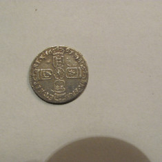 6 pence 1697 Bristol Marea Britanie / rege William III / argint /frumoasa / RARA
