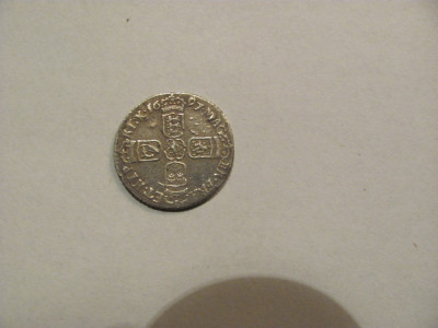 6 pence 1697 Bristol Marea Britanie / rege William III / argint /frumoasa / RARA foto