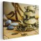 Tablou canvas statueta broaste testoase Feng Shui, auriu,1284 Tablou canvas pe panza CU RAMA 60x80 cm