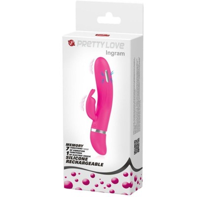 Vibrator rabbit din silicon, cu stimulare electrica Pretty Love Ingram (19.2cm) foto