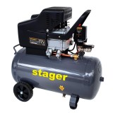 Cumpara ieftin Compresor aer Stager HM2050B, 50L, 8bar, 200L/min, monofazat, angrenare directa