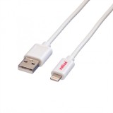 Cablu de date si alimentare pentru IPhone Lightning 6/5/5C/5S 1m Alb, Roline 11.02.8321