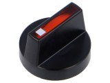 Buton rotativ roșu &Oslash;18mm EAO 52-928.20 corp negru plastic