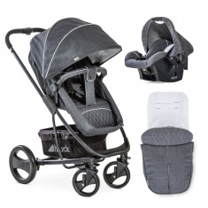 Set carucior Pacific 4 Shop&amp;#039;n Drive Melange Charcoal, prindere in 5 puncte, unitate reversibila foto