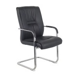 Cumpara ieftin Scaun Nioze stivuibil piele ecologica PU negru picioare cromate 57x50x95 cm