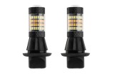 Set 2 becuri auto semnalizare LED, cu lumini de zi 2in1, AMIO, 12V, culoare alb-orange, BAU15s, Canbus