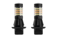 Set 2 becuri auto semnalizare LED, cu lumini de zi 2in1, AMIO, 12V, culoare alb-orange, BAU15s, Canbus AutoDrive ProParts