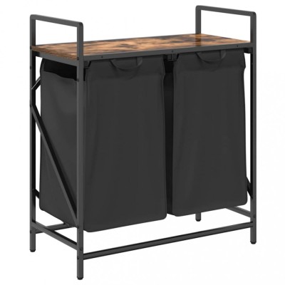 Cos de rufe 2 compartimente cu raft stejar fumuriu foto