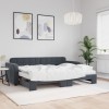 VidaXL Pat de zi cu extensie și saltele gri &icirc;nchis 80x200 cm catifea 3196947