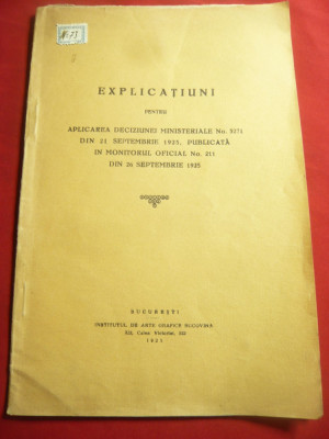 Tematica -Sanitar-Veterinara- Explicarea Deciziei 5271/1925 -Ed.Bucovina ,41pag foto