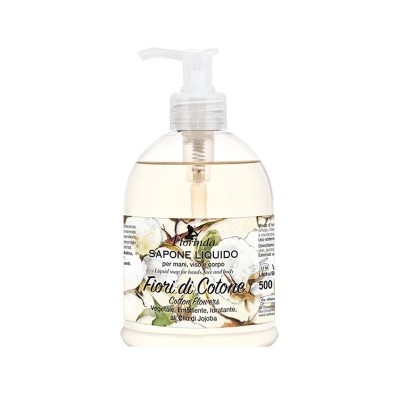 Sapun Lichid Vegetal Hidratant cu Flori de Bumbac si Ulei de Jojoba Florinda 500 mililitri La Dispensa foto